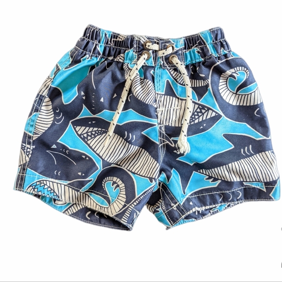 Baby Gap Blue Shark Print Lined Swim 